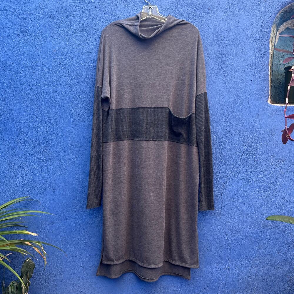 noctex wool blend mock neck lagenlook dress